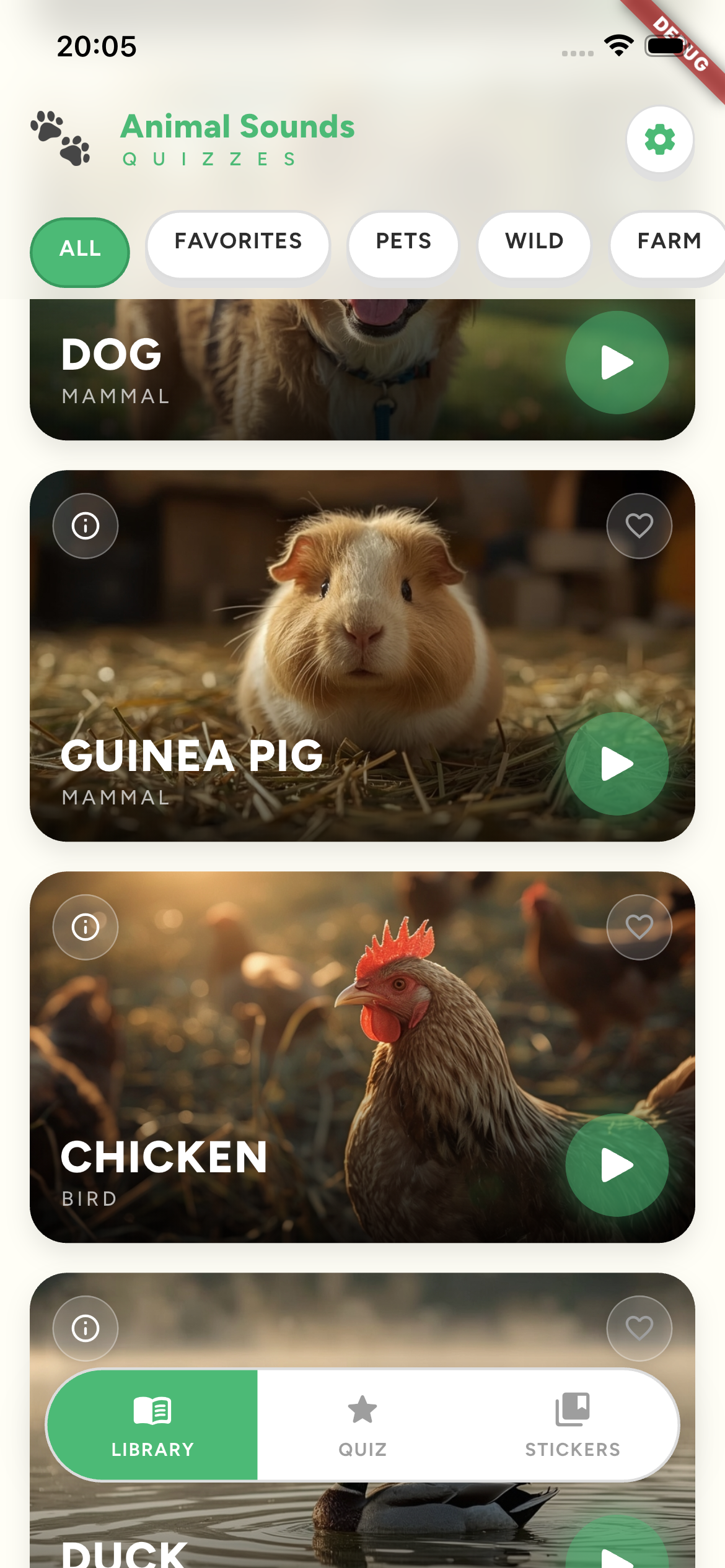 Animal Sounds - Quizzes gameplay